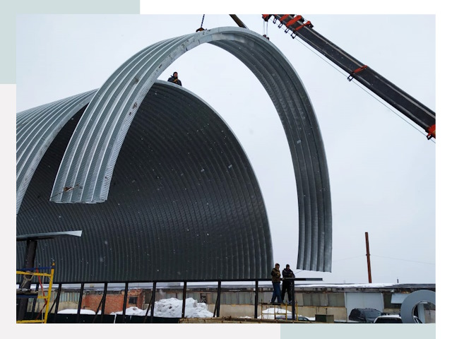 Полукруглые ангары в Калуге